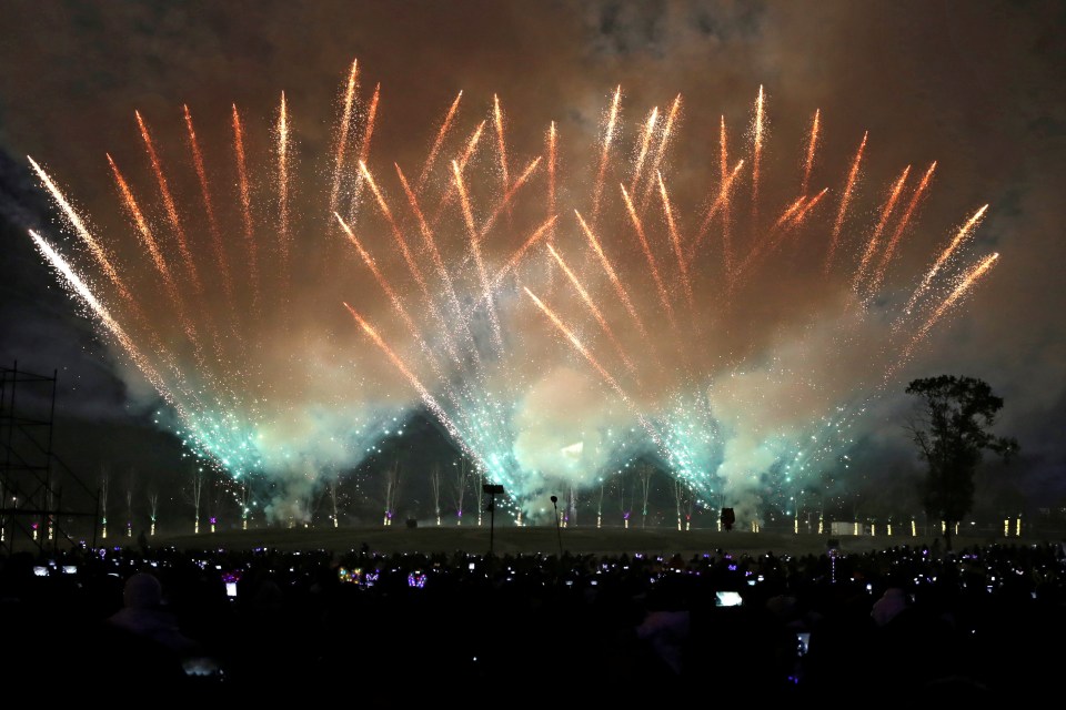 Fireworks displays were seen by thousands in Wuhan as they rung in the new year 