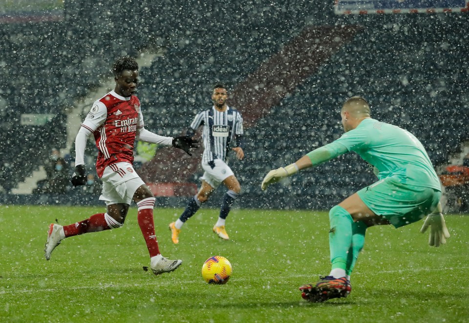 Bukayo Saka could not miss his tap in from close range to make it 2-0