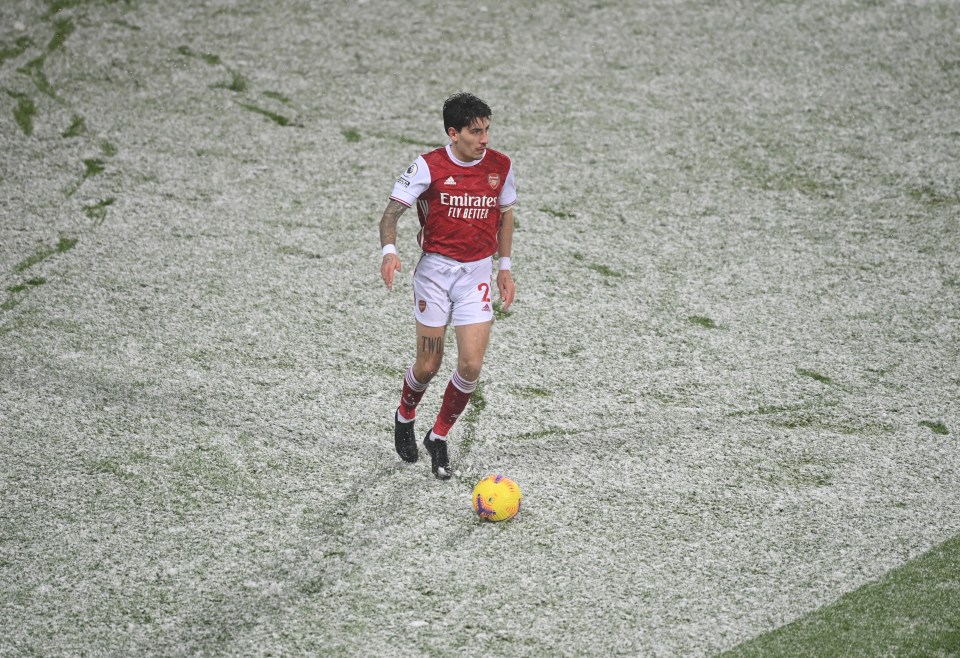 The snow was falling heavily for large parts of the game at The Hawthorns