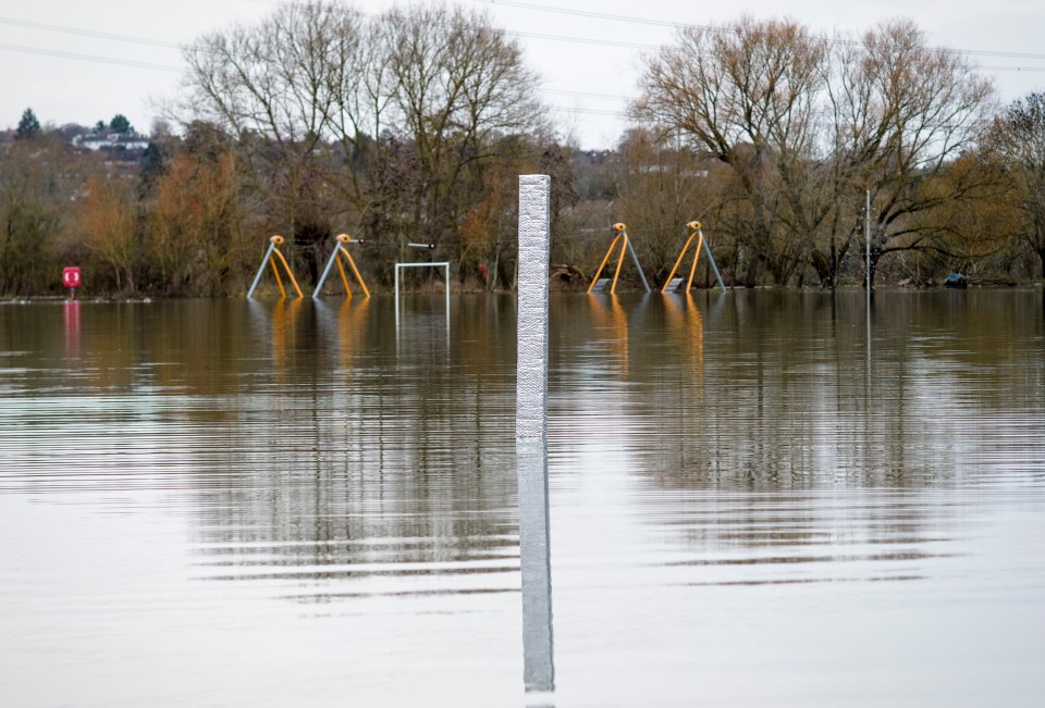 A monolith appeared in a flooded Oxford park on New Year's Day