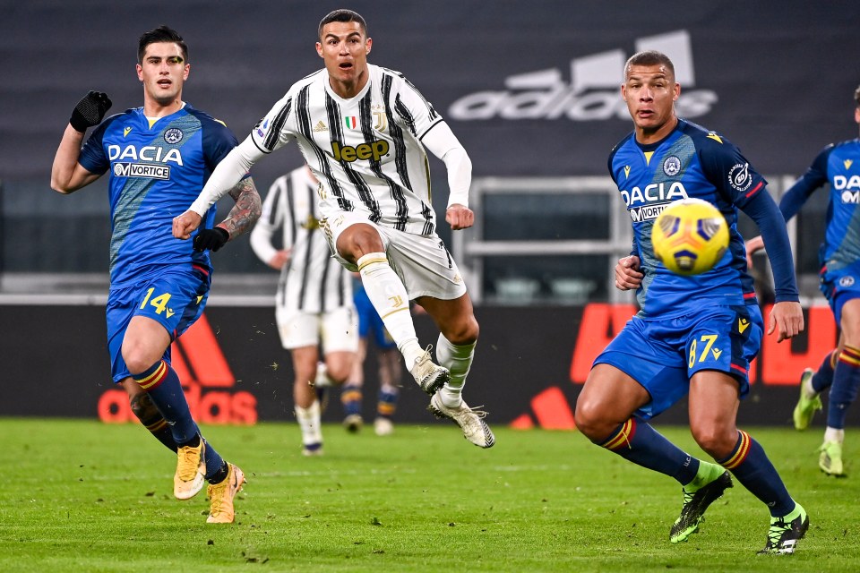 Ronaldo opened the scoring with a fine strike which left the Udinese back line helpless