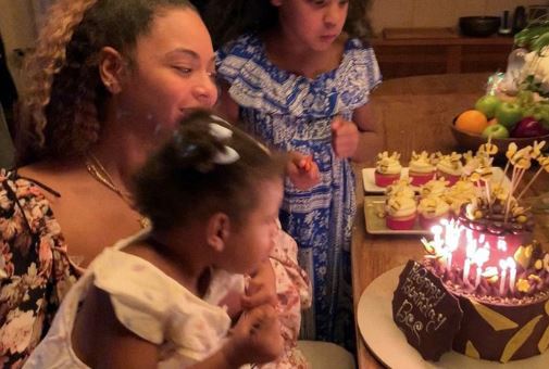 Blue and Rumi helped blow out the candles