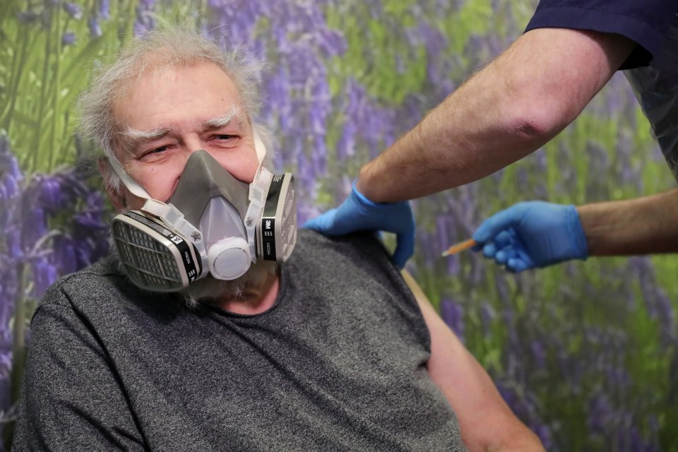 A man being vaccinated in Northern Ireland