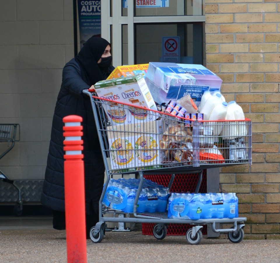 Costco superstore Watford was busy with people out stocking up