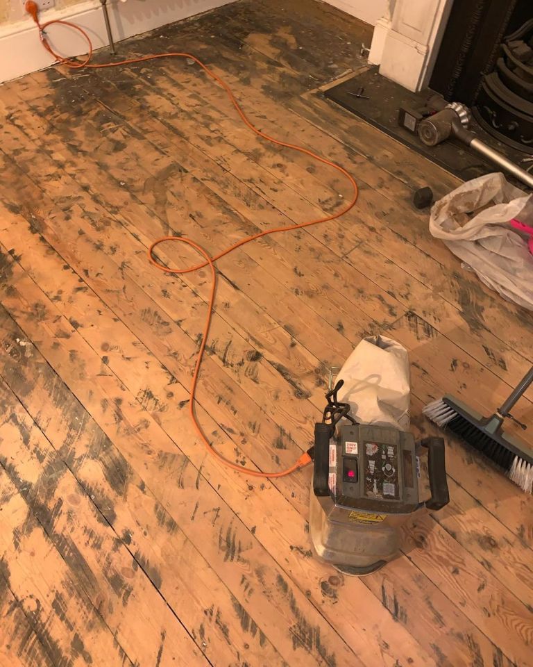 When they ripped up the carpet they discovered floorboards which they sanded back and made new again