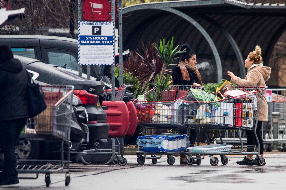 People with full trolleys at Costco this morning 