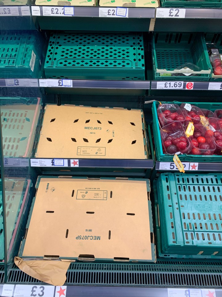 Vegetables and fruit were flying off the shelves in Tesco on the first day of the new lockdown 