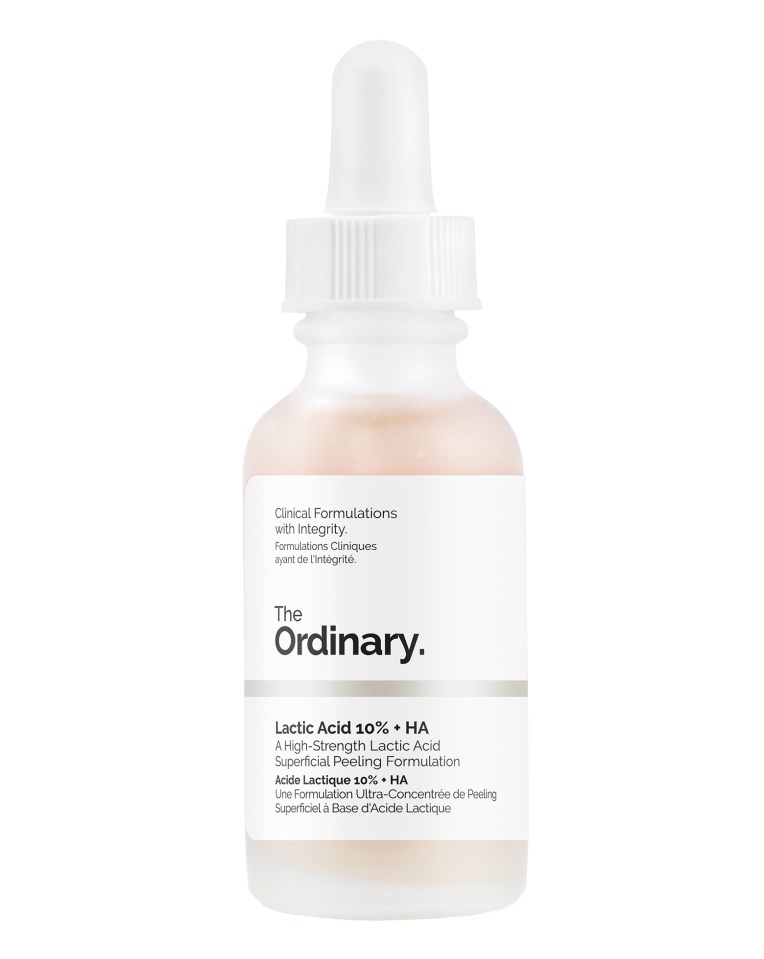 The Ordinary's ten per cent lactic acid peel is great to even out skin tone