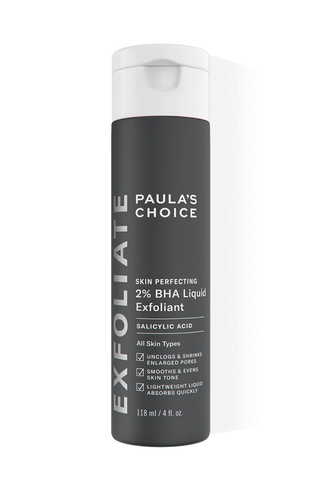 Paula's Choice liquid exfoliant contains two per cent salicylic acid