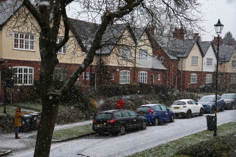 Snow falling this morning in Birmingham