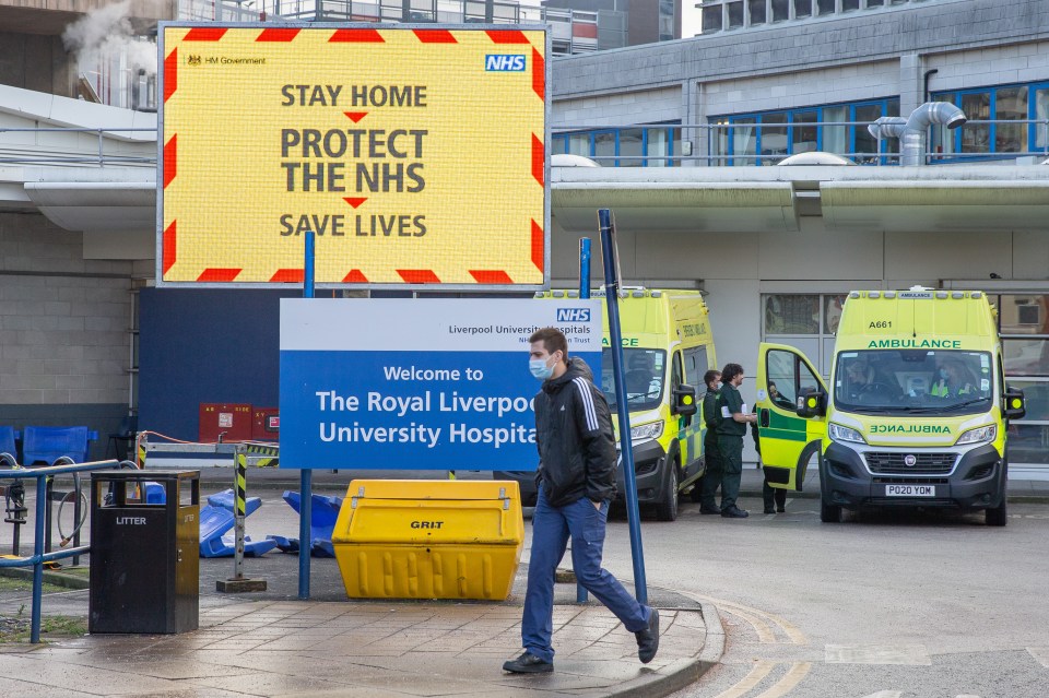 Covid cases in Liverpool are on the rise. Pictured: A sign outside Liverpool Royal University Hospital warning the public to protect the NHS 