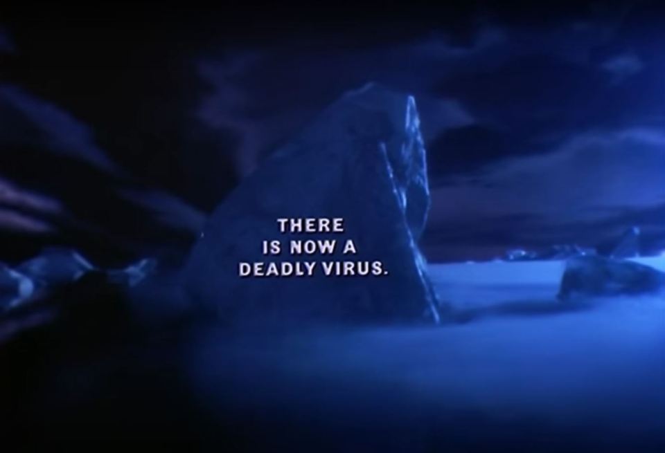 A still from a 1980s TV advert warning the public about HIV/Aids