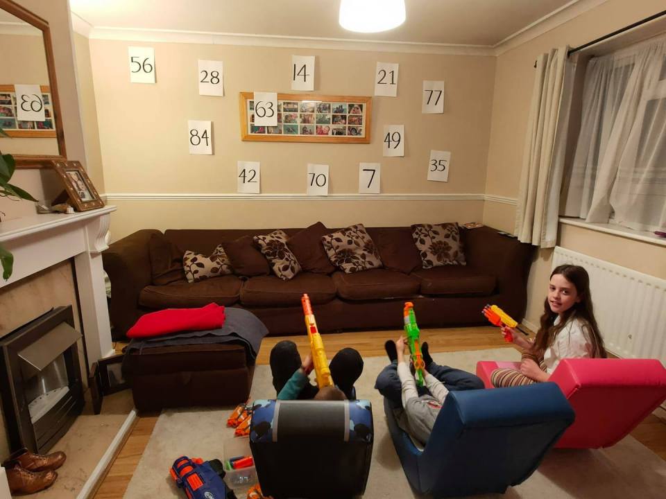 Megan Clinton uses Nerf guns to help her kids learn their times tables