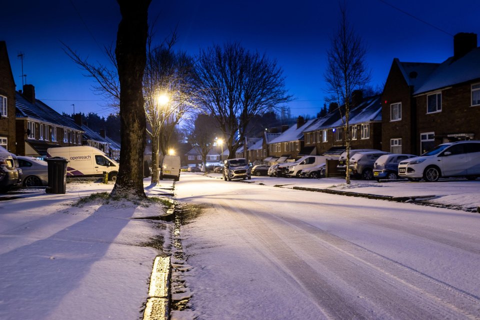 Birmingham was also covered in snow this morning