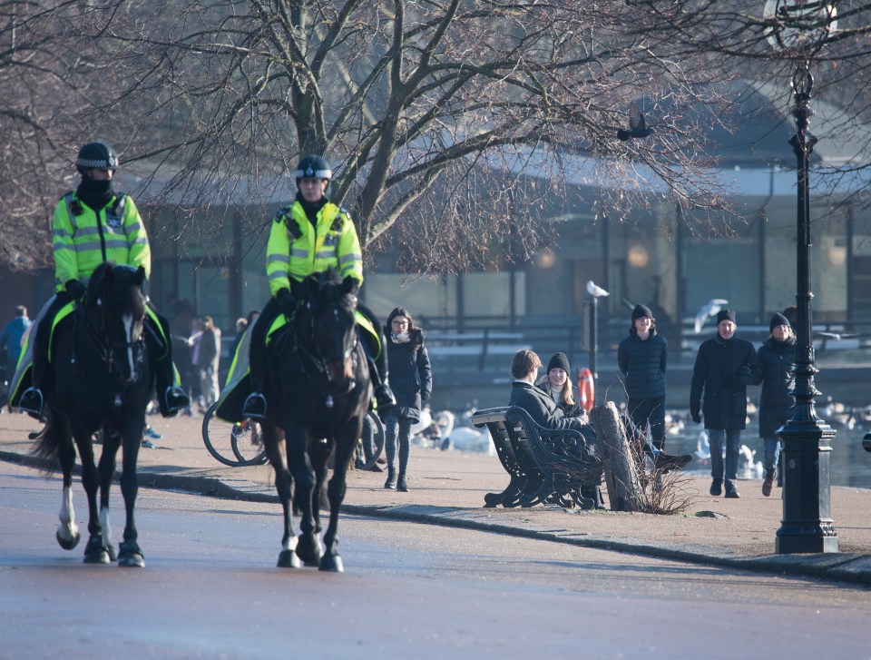 Police patrol the streets amid the coronavirus lockdown