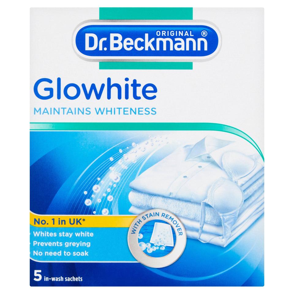 A box of five Dr.Beckmann Glowhite powder sachets is £1.25