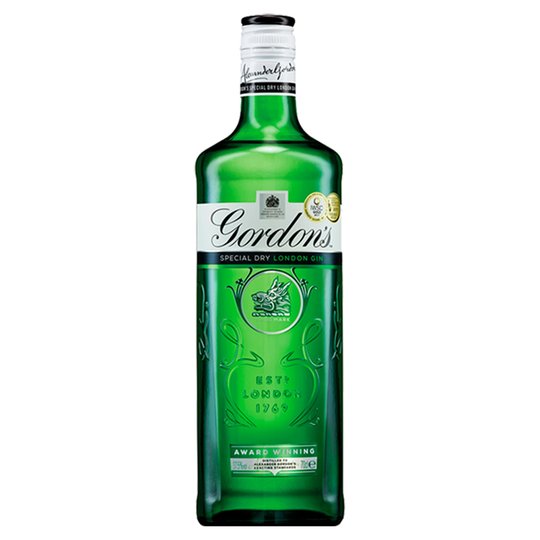 A 70cl bottle of Gordon’s gin is £15.50 at Tesco