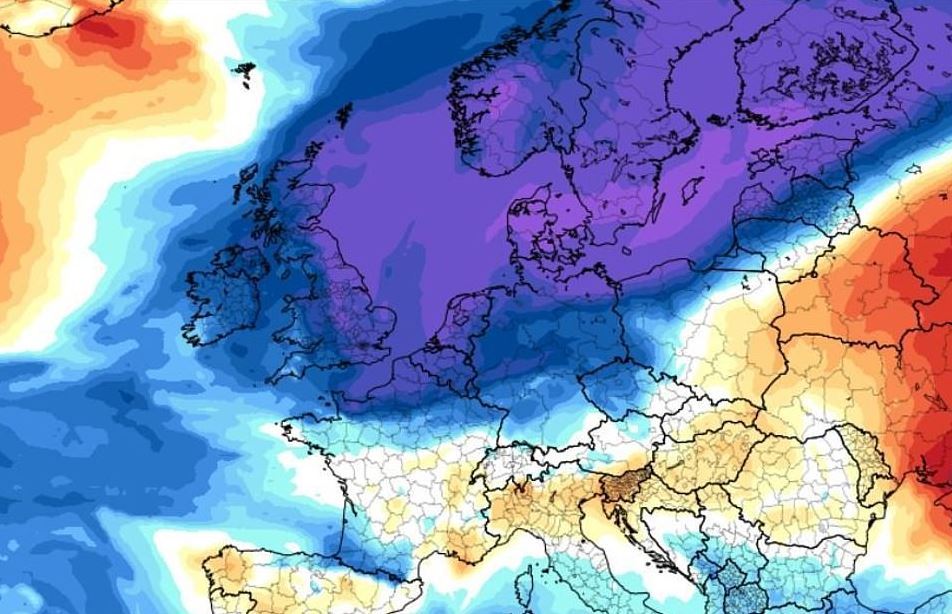 It's thought that we could get the freezing weather north of Scandinavia in a Beast from the East (pictured is the first weather phenomenon in 2018)