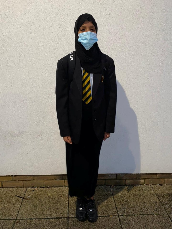 Schoolgirl Siham Hamud's skirt has been deemed 'too long'