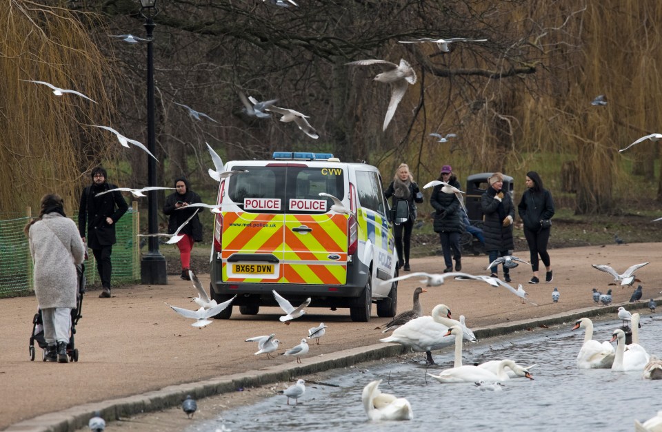 Police were on patrol in London's Hyde Park