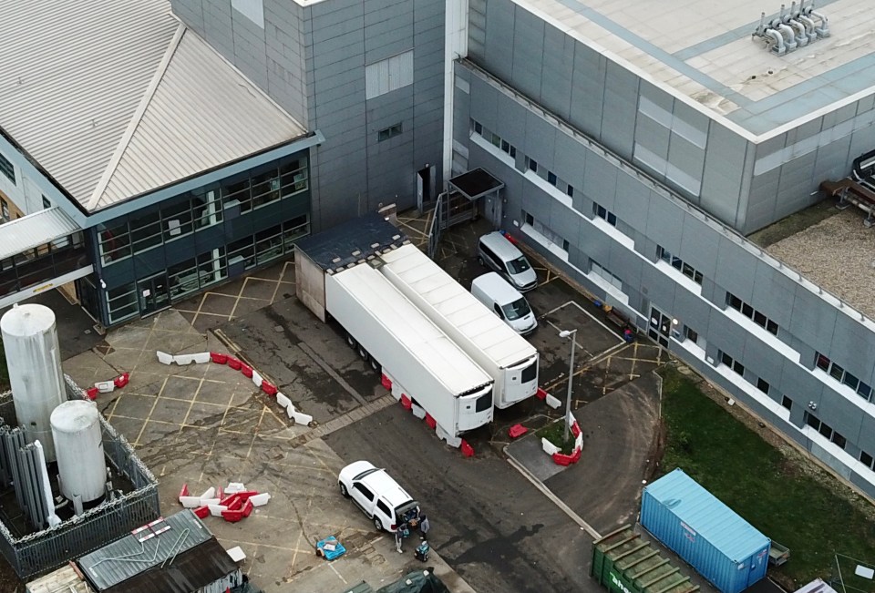 Darenth Valley Hospital near Dartford in Kent has bought in two refrigerated trailers to use as a temporary mortuary during the Covid pandemic