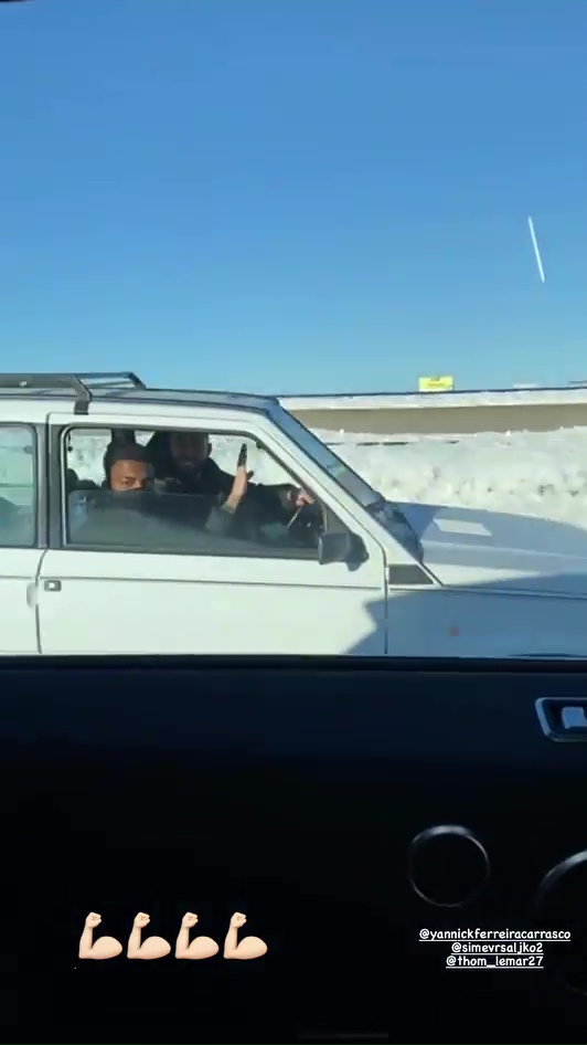 Thomas Lemar and Šime Vrsaljko were also in the car