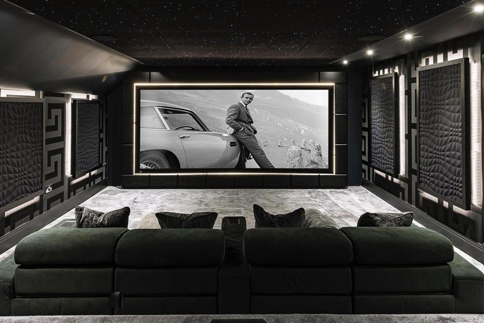 The couple have a cinema room