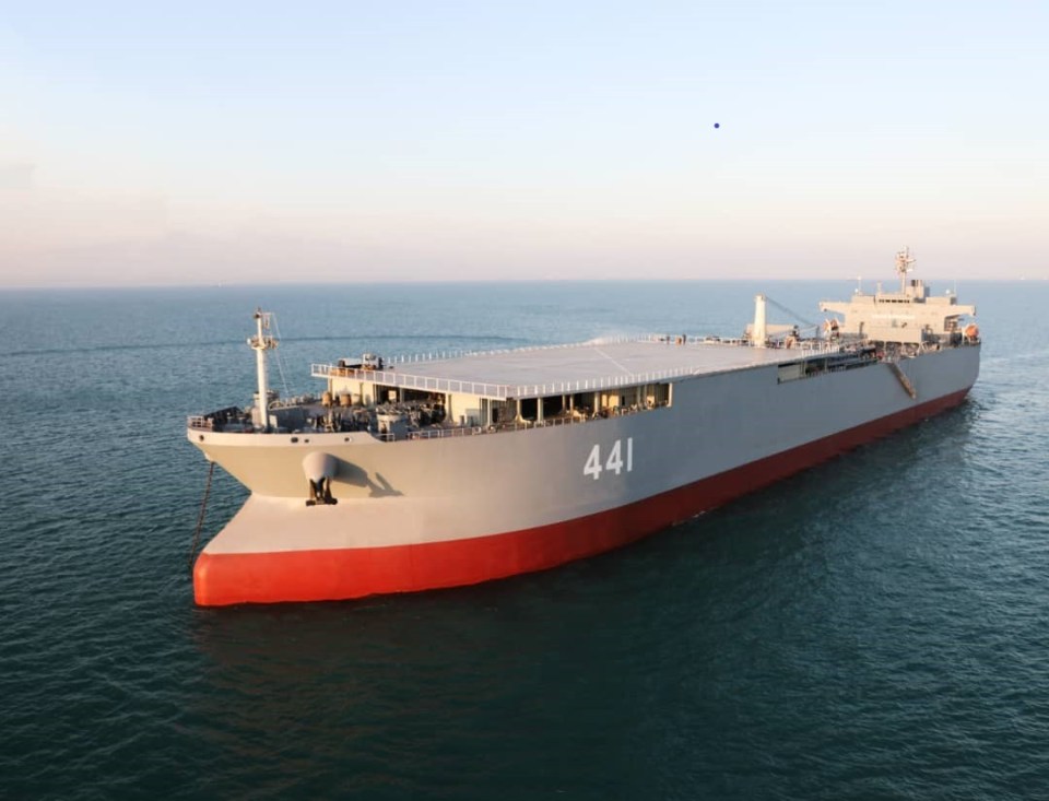 Logistics ship Makran has a large flight deck for helicopters