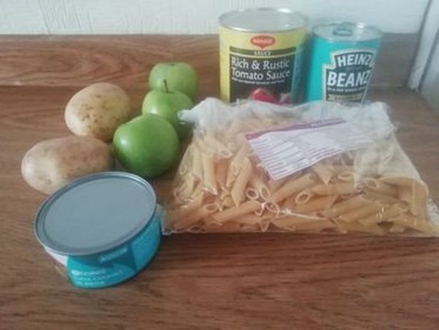 Frantic parents shared images of packages full of barely enough food for a few days