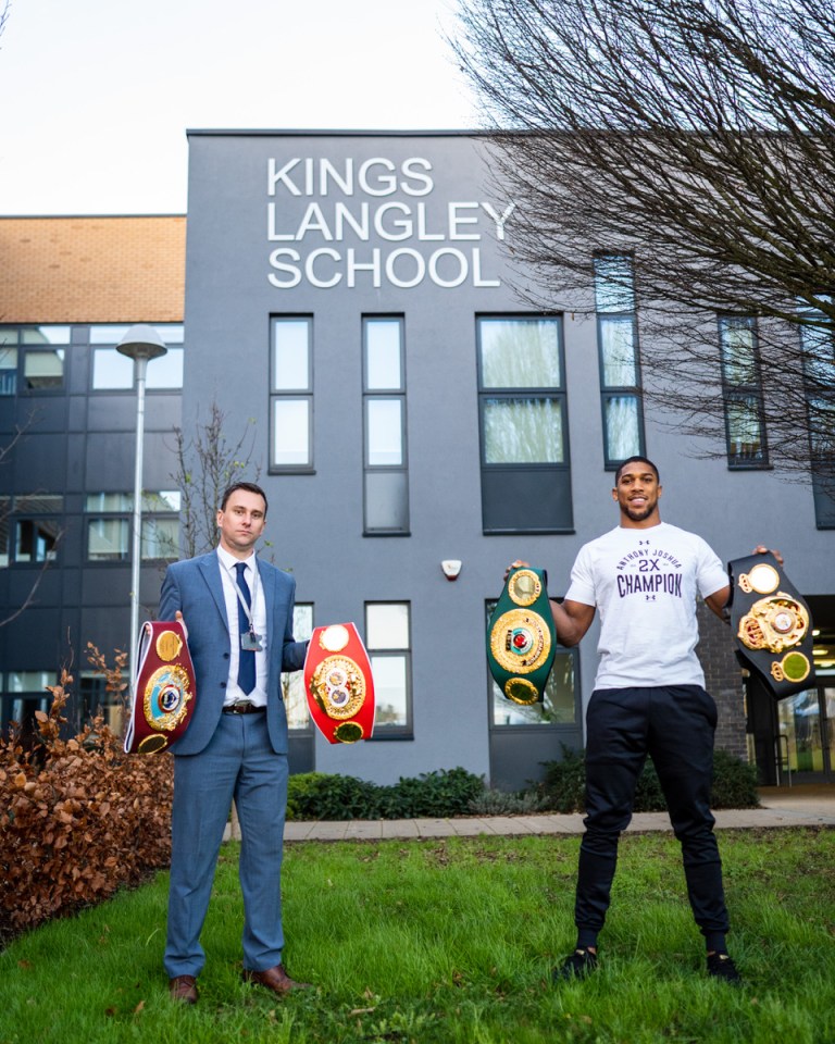 Anthony Joshua pictured back at his old school 