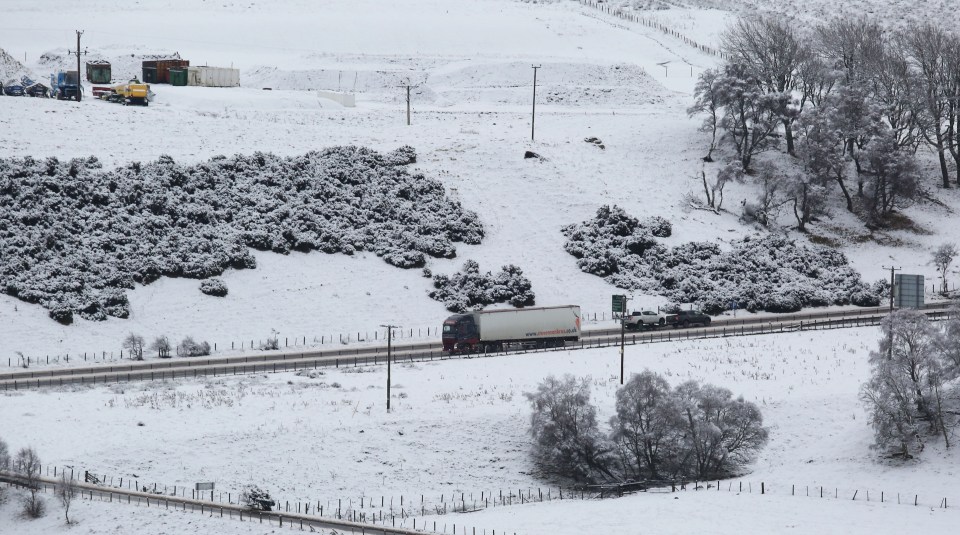 Up to 4 inches of snow is expected to fall in areas such as Inverness, the Met Office warned 