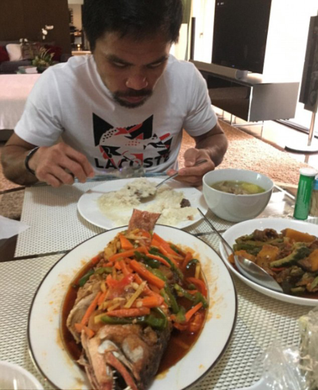 Manny Pacquiao is very strict with his diet, even on a cheat day