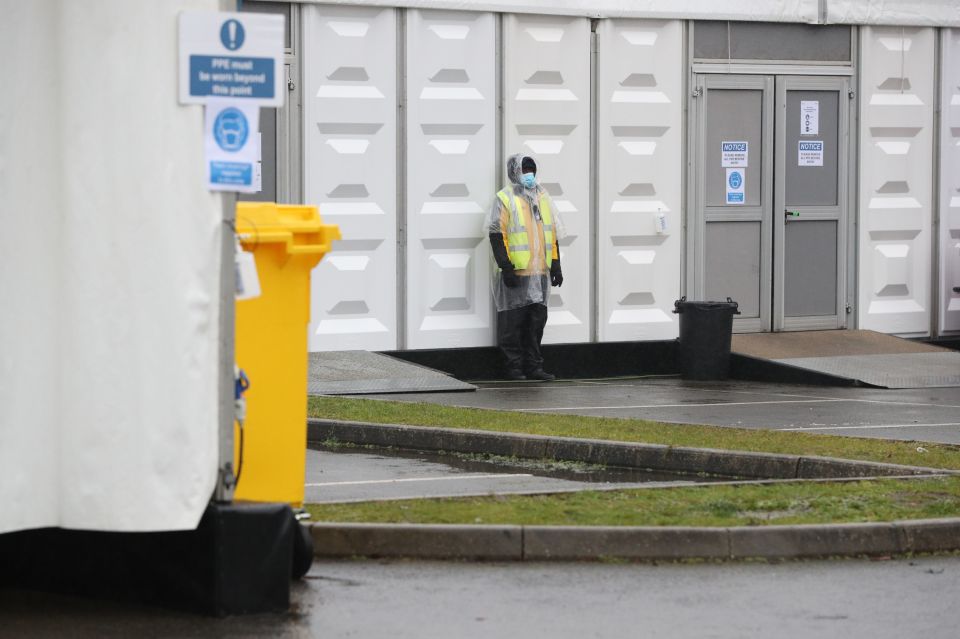 An the overflow mortuary has been established at Breakspear Crematorium in Ruislip, London