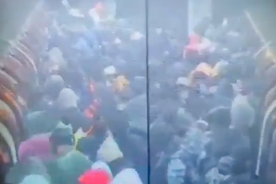 Shocking footage had shown people piling onto a packed Tube at Canning Town in East London yesterday morning