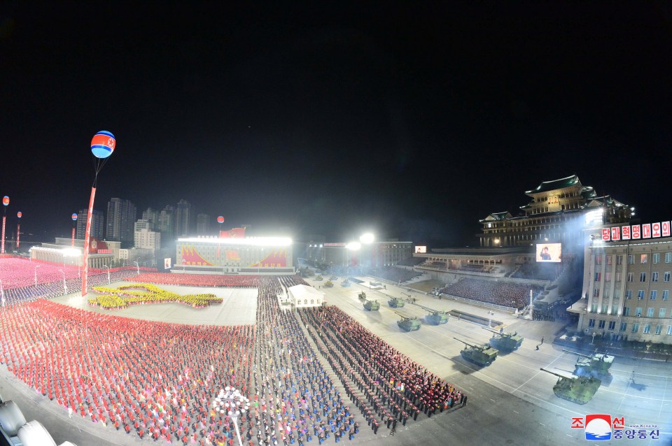 Kim Il-Sung square was filled with thousands of people