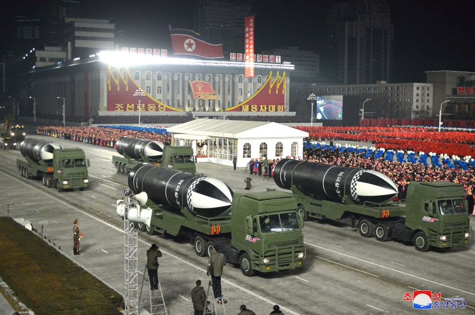 North Korea unveiled its new Pukguksong-5 missile at a parade last night