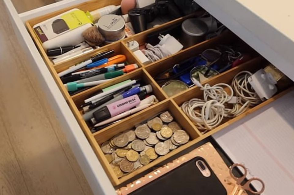 She's even found a way to categorise her messy drawer