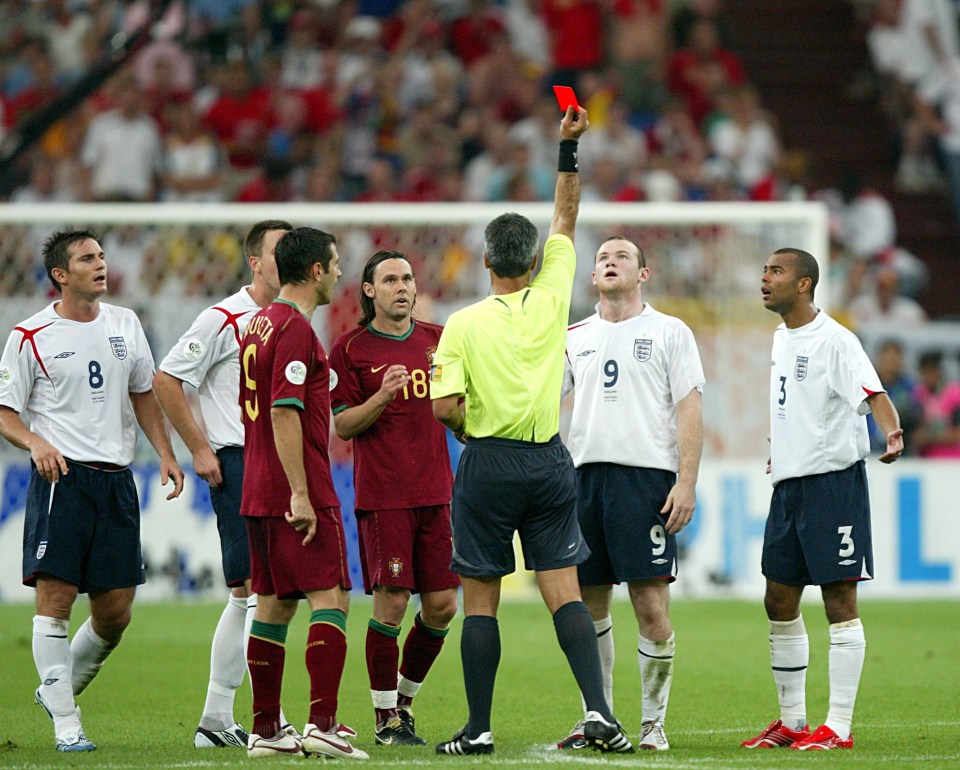 One of Rooney's lowest points was being sent off in a World Cup quarter-final against Portugal in 2006