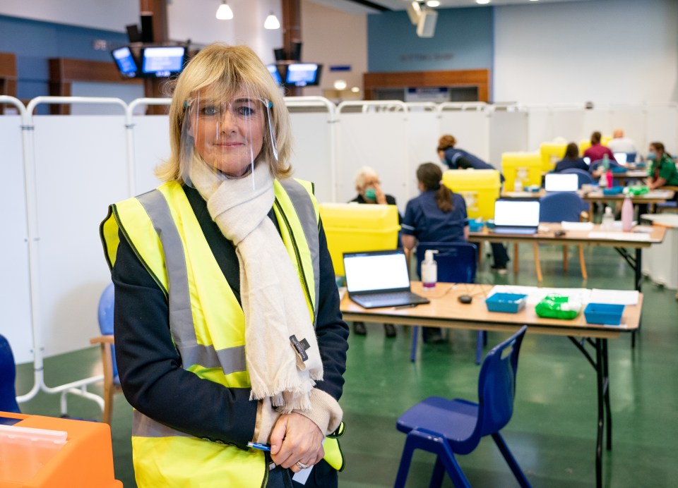 Jane Moore volunteered with The Sun's Jabs Army at Epsom vaccination centre