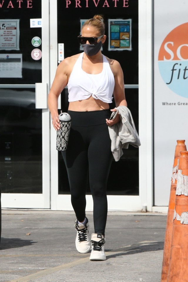 J-Lo shows off her incredible figure as she leaves the gym in Miami