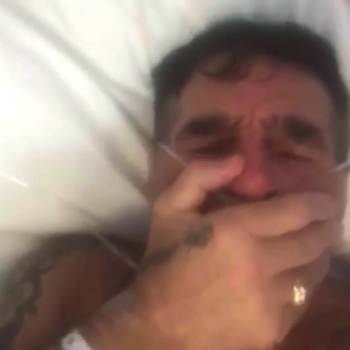 The 61-year-old has posted a series of emotional videos from his hospital bed after he was rushed to hospital