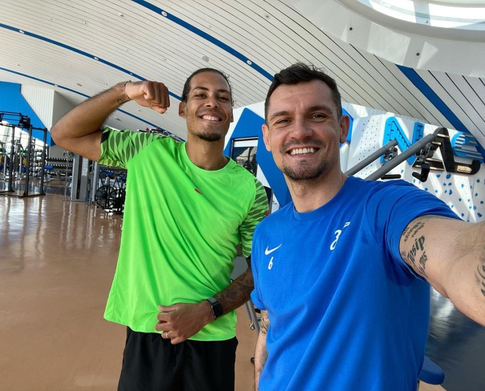 Virgil van Dijk is training at the NAS Sports Complex in Dubai alongside former Liverpool team-mate Dejan Lovren