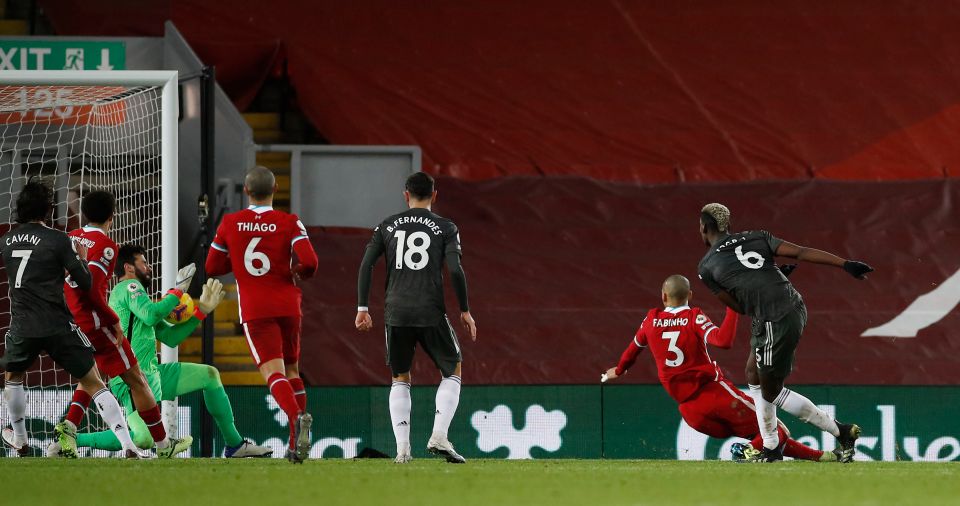 Paul Pogba almost won it - but was denied with a brilliant save from Alisson