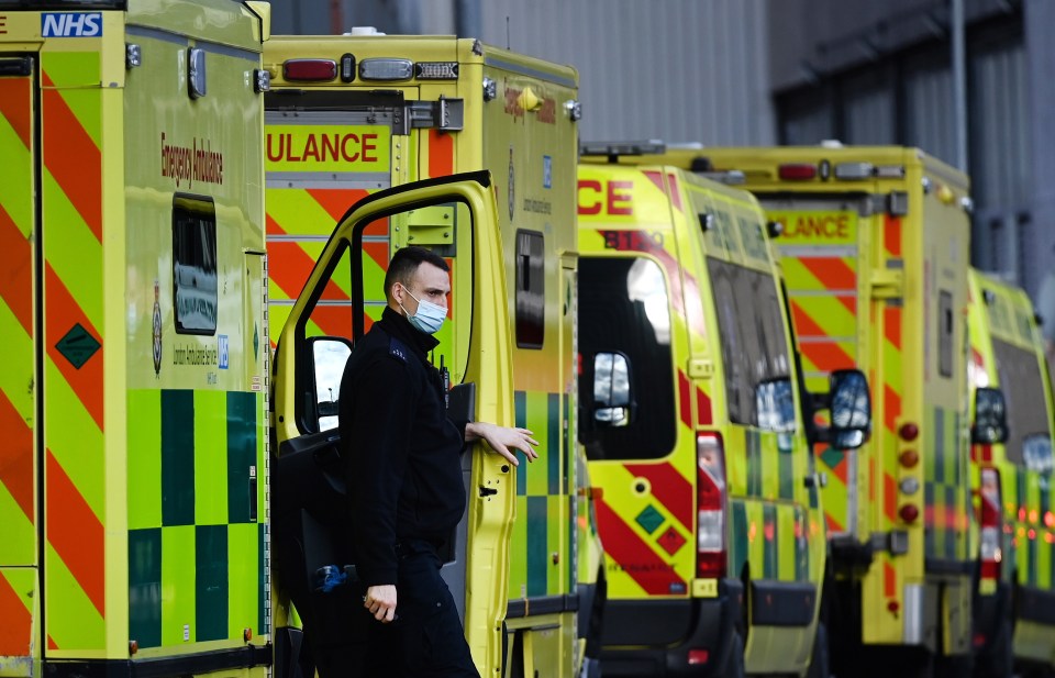 The number of patients being treated in London's hospitals has reached a record high, described as "alarming" by Prime Minister Boris Johnson. Pictured: Ambulance staff outside the Royal London hospital in London, 19 January