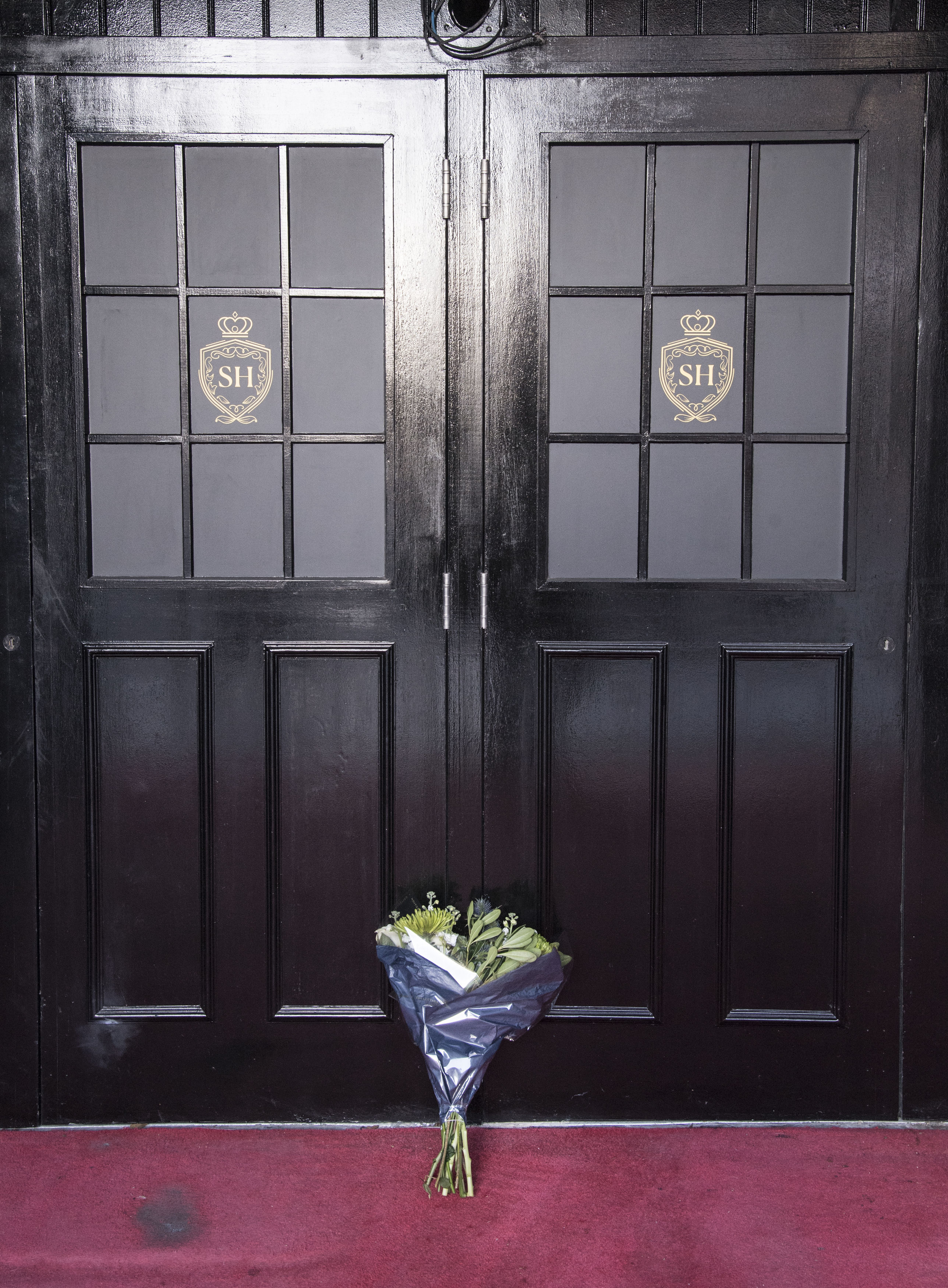 Flowers left outside Sugar Hut after his tragic death