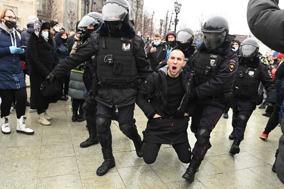 Anti-Putin protesters have clashed with cops across Russia