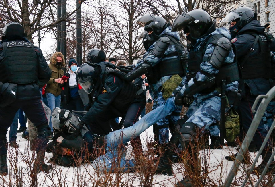 The rallies across Russia have turned violent 