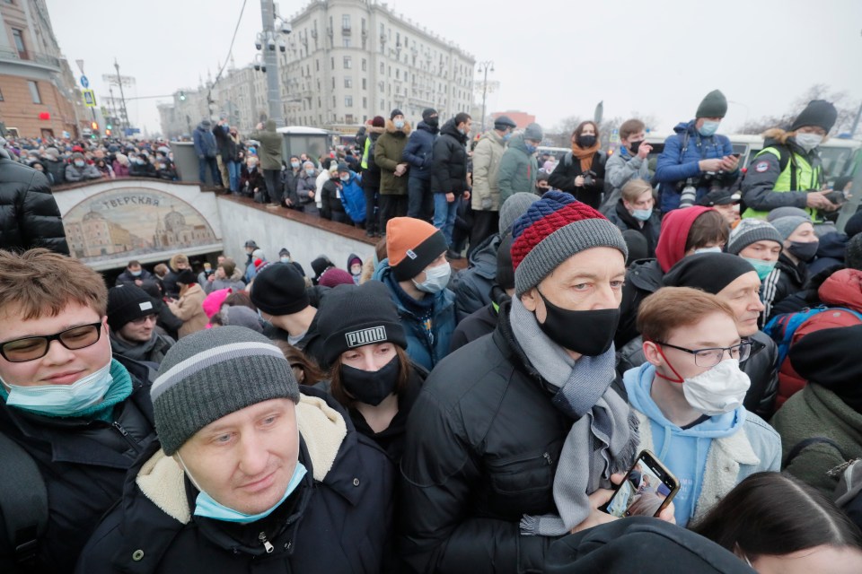 Protesters in Moscow, Russia