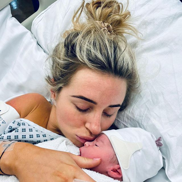 The Love Island star gave birth to a baby boy on 23rd January after a long labour