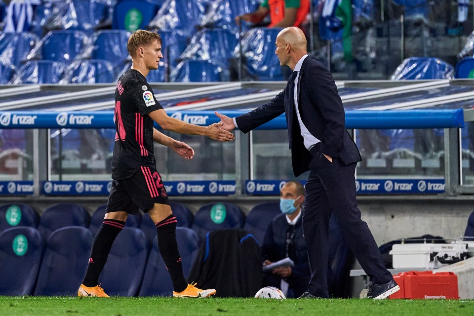 Odegaard fell out of favour with Real Madrid boss Zinedine Zidane